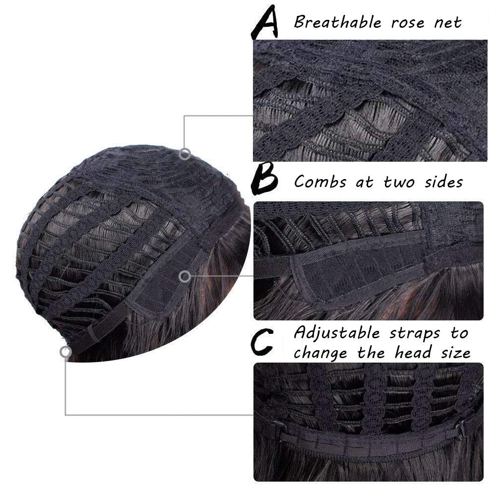 Womens Long Brown Wig Long Layered Natural Curly Wigs for White Women Shoulder Length Synthetic Heat Resistant Wig for Daily Party